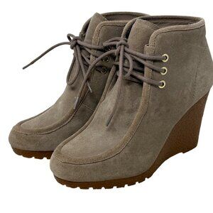 Michael Kors Rye Womens Wedge Beige Suede Bootie Gum Soles Size‎ 7 Medium